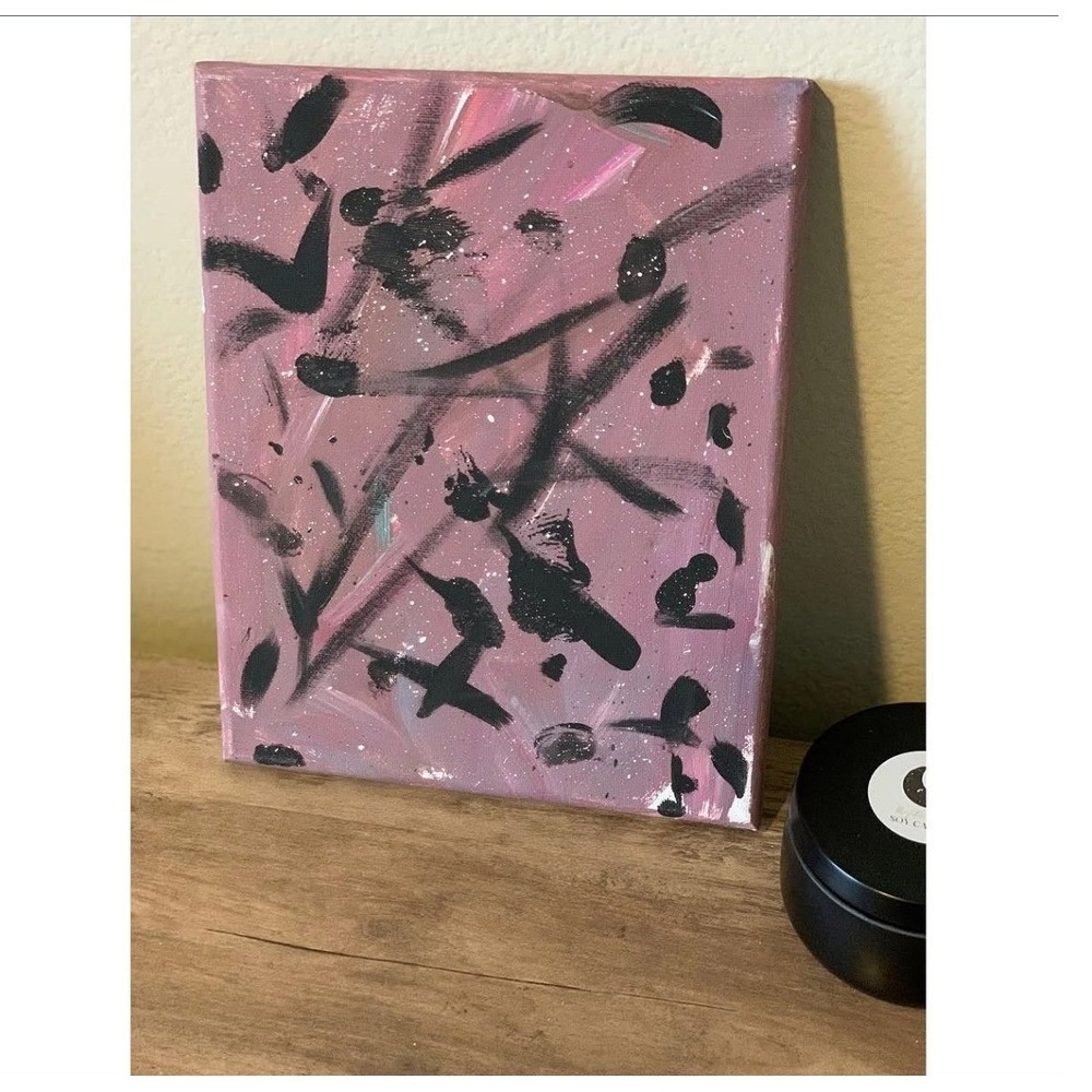 Original Abstract Painting Crows 8x10 Canvas Art